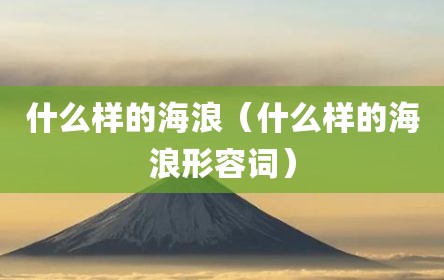 什么样的海浪（什么样的海浪形容词）