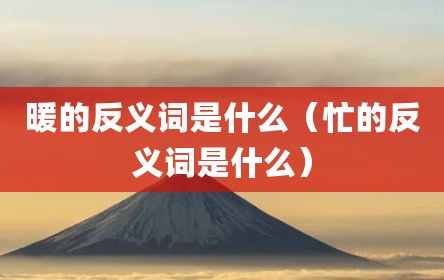 暖的反义词是什么（忙的反义词是什么）