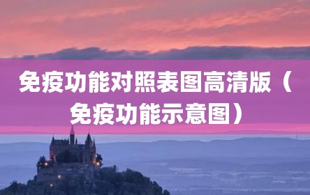 免疫功能对照表图高清版（免疫功能示意图）