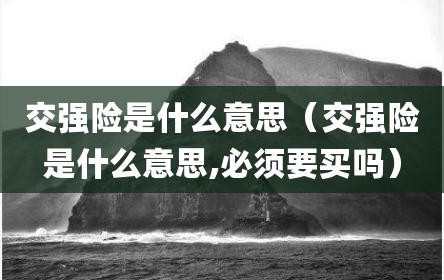 交强险是什么意思（交强险是什么意思,必须要买吗）