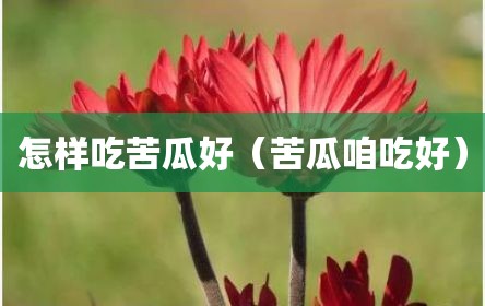 怎样吃苦瓜好（苦瓜咱吃好）