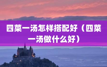 四菜一汤怎样搭配好（四菜一汤做什么好）
