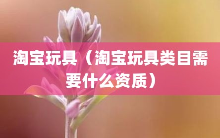 淘宝玩具（淘宝玩具类目需要什么资质）