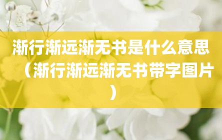 渐行渐远渐无书是什么意思（渐行渐远渐无书带字图片）