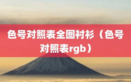 色号对照表全图衬衫（色号对照表rgb）