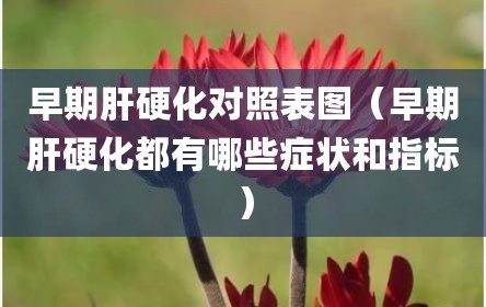 早期肝硬化对照表图（早期肝硬化都有哪些症状和指标）