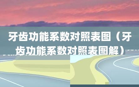 牙齿功能系数对照表图（牙齿功能系数对照表图解）