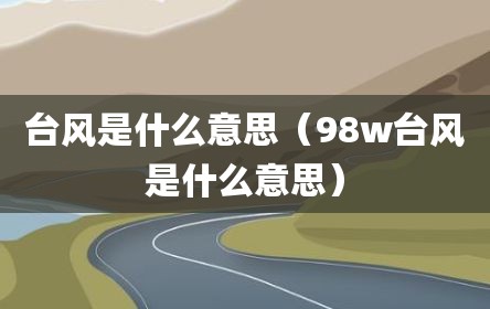 台风是什么意思（98w台风是什么意思）