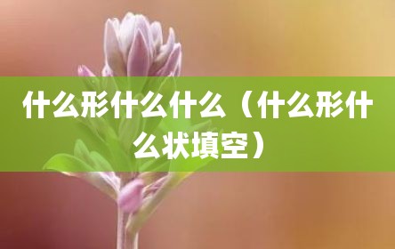 什么形什么什么（什么形什么状填空）