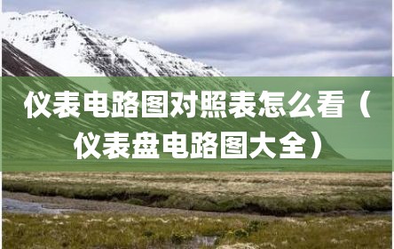 仪表电路图对照表怎么看（仪表盘电路图大全）