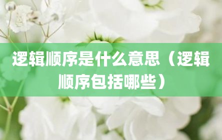 逻辑顺序是什么意思（逻辑顺序包括哪些）