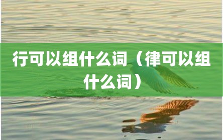 行可以组什么词（律可以组什么词）