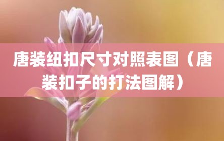 唐装纽扣尺寸对照表图（唐装扣子的打法图解）