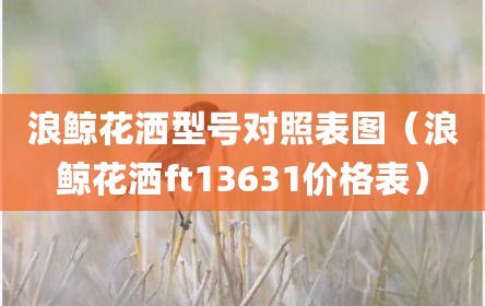 浪鲸花洒型号对照表图（浪鲸花洒ft13631价格表）