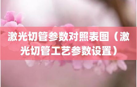 激光切管参数对照表图（激光切管工艺参数设置）