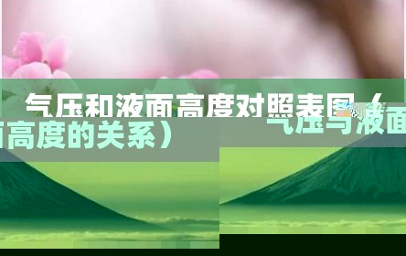 气压和液面高度对照表图（气压与液面高度的关系）
