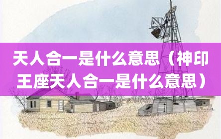 天人合一是什么意思（神印王座天人合一是什么意思）