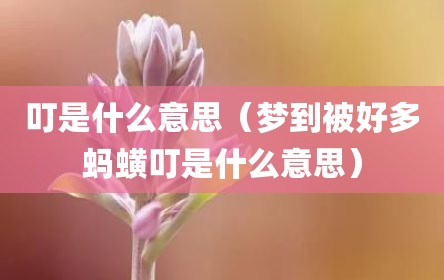 叮是什么意思（梦到被好多蚂蟥叮是什么意思）
