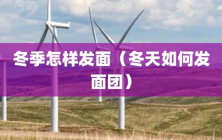 冬季怎样发面（冬天如何发面团）