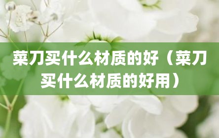 菜刀买什么材质的好（菜刀买什么材质的好用）