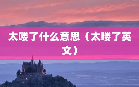 太喽了什么意思（太喽了英文）