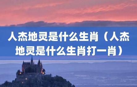 人杰地灵是什么生肖（人杰地灵是什么生肖打一肖）