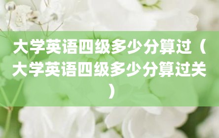 大学英语四级多少分算过（大学英语四级多少分算过关）