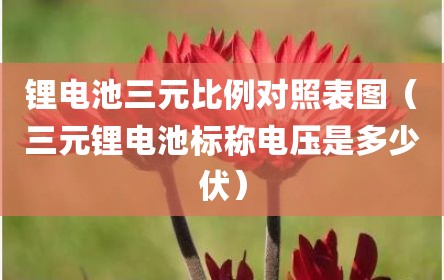 锂电池三元比例对照表图（三元锂电池标称电压是多少伏）