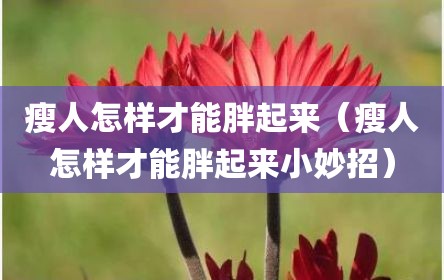 瘦人怎样才能胖起来（瘦人怎样才能胖起来小妙招）