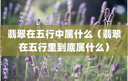 翡翠在五行中属什么（翡翠在五行里到底属什么）