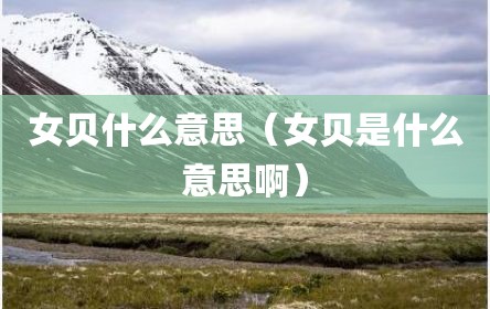 女贝什么意思（女贝是什么意思啊）