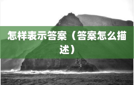 怎样表示答案（答案怎么描述）