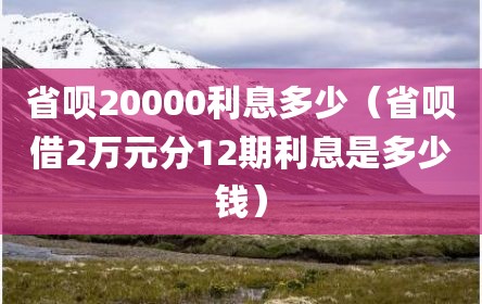 省呗20000利息多少（省呗借2万元分12期利息是多少钱）