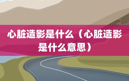 心脏造影是什么（心脏造影是什么意思）