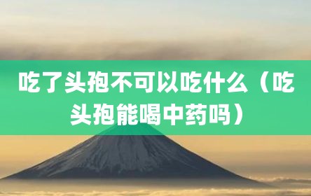 吃了头孢不可以吃什么（吃头孢能喝中药吗）