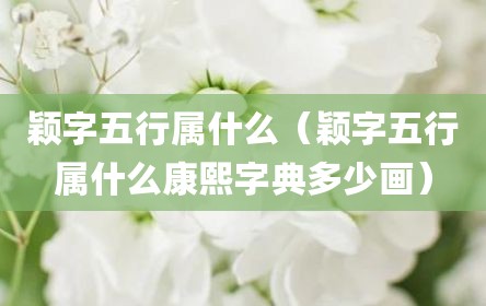 颖字五行属什么（颖字五行属什么康熙字典多少画）