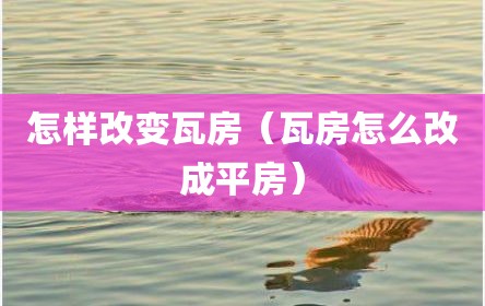 怎样改变瓦房（瓦房怎么改成平房）