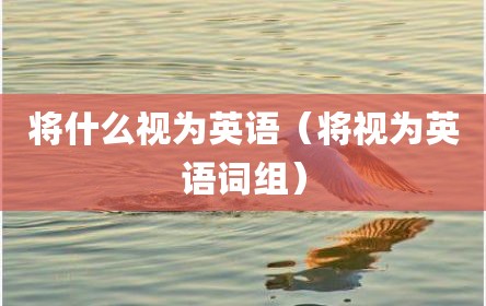 将什么视为英语（将视为英语词组）