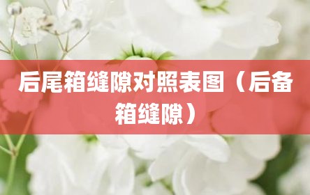 后尾箱缝隙对照表图（后备箱缝隙）