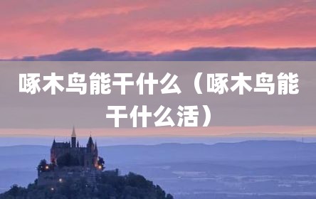 啄木鸟能干什么（啄木鸟能干什么活）