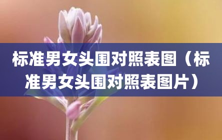 标准男女头围对照表图（标准男女头围对照表图片）