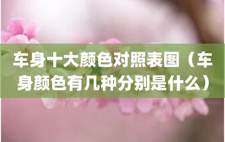 车身十大颜色对照表图（车身颜色有几种分别是什么）