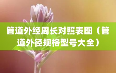 管道外经周长对照表图（管道外径规格型号大全）
