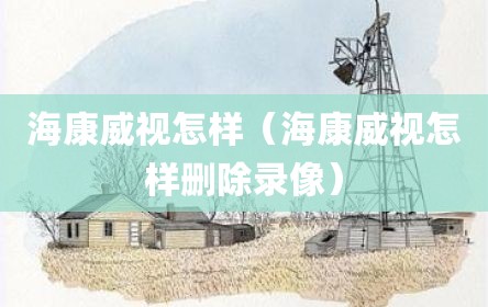 海康威视怎样（海康威视怎样删除录像）