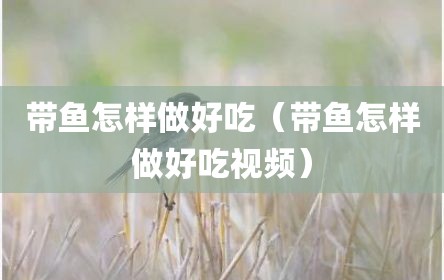 带鱼怎样做好吃（带鱼怎样做好吃视频）