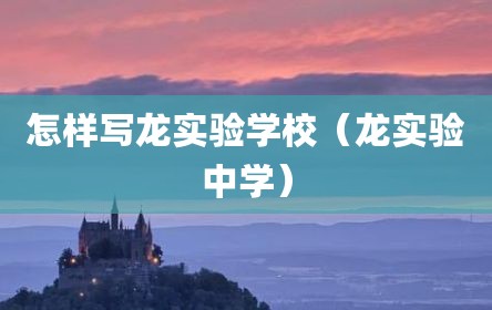 怎样写龙实验学校（龙实验中学）