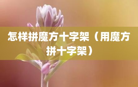 怎样拼魔方十字架（用魔方拼十字架）