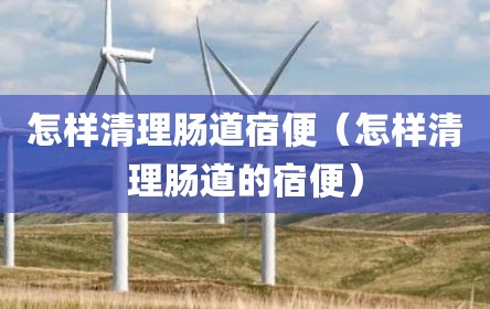 怎样清理肠道宿便（怎样清理肠道的宿便）