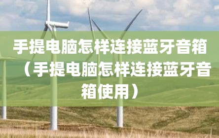 手提电脑怎样连接蓝牙音箱（手提电脑怎样连接蓝牙音箱使用）