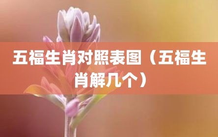 五福生肖对照表图（五福生肖解几个）